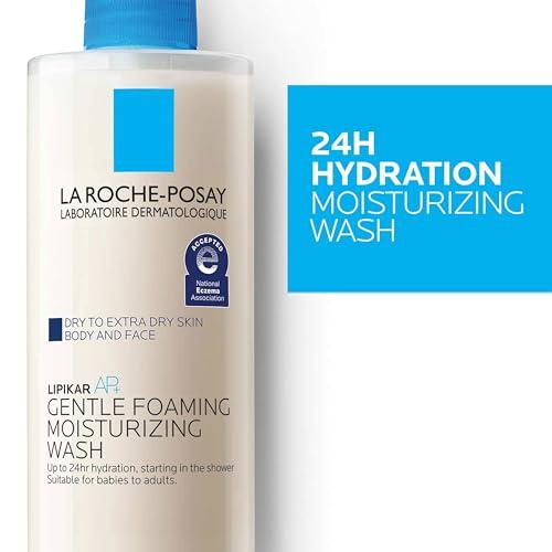 La Roche-Posay La Roche-Posay Lipikar AP+ Gentle Foaming Moisturizing Wash, Shea Butter + Niacinamide + Glycerin, Moisturizing Body Wash For Dry Skin, National Eczema Association Accepted, Soap Free