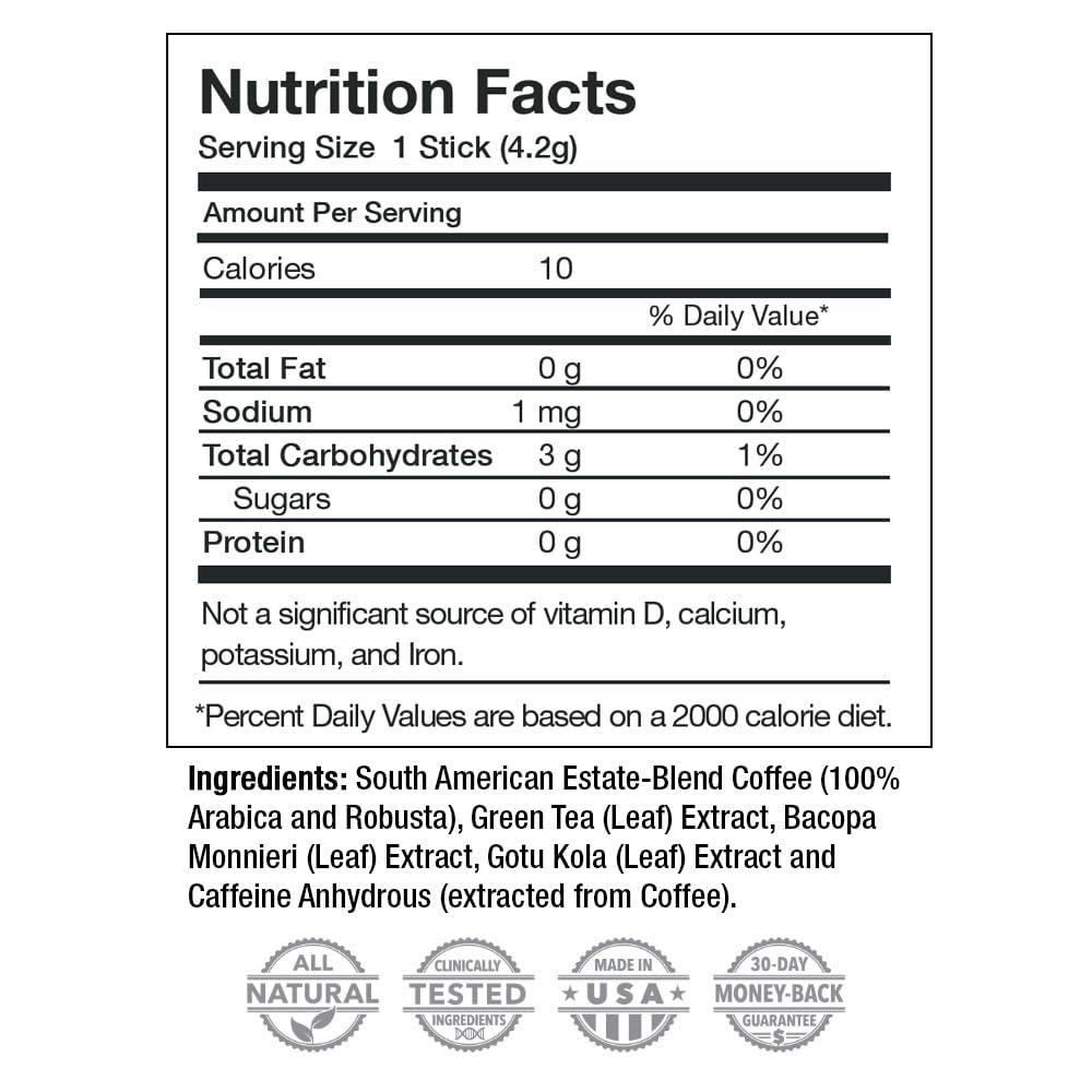 Javita Javita Energy + Focus Instant Coffee Packets, 100% South American Arabica & Robusta Blend, plus Herbs for Clarity, Energy, & Focus, Keto, Dieters Drink, 3 boxes of 24 (4.2g) sticks