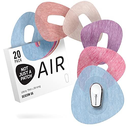 NOT JUST A PATCH Not Just A Patch Air (20 Pack) - CGM Dexcom G6 Adhesive Patches with Hole -Thin, Strong and Light, 14 Day Adhesion, Durable Skin Grip Dexcom Patches G6 Sensor Protectors in Multicolor