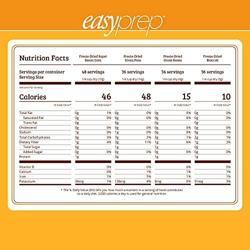EasyPrep EasyPrep Very Veggie Emergency Food Storage Kit, Freeze-Dried Food, Vegetable Variety Pack, 156 Total Servings, 1 Bucket