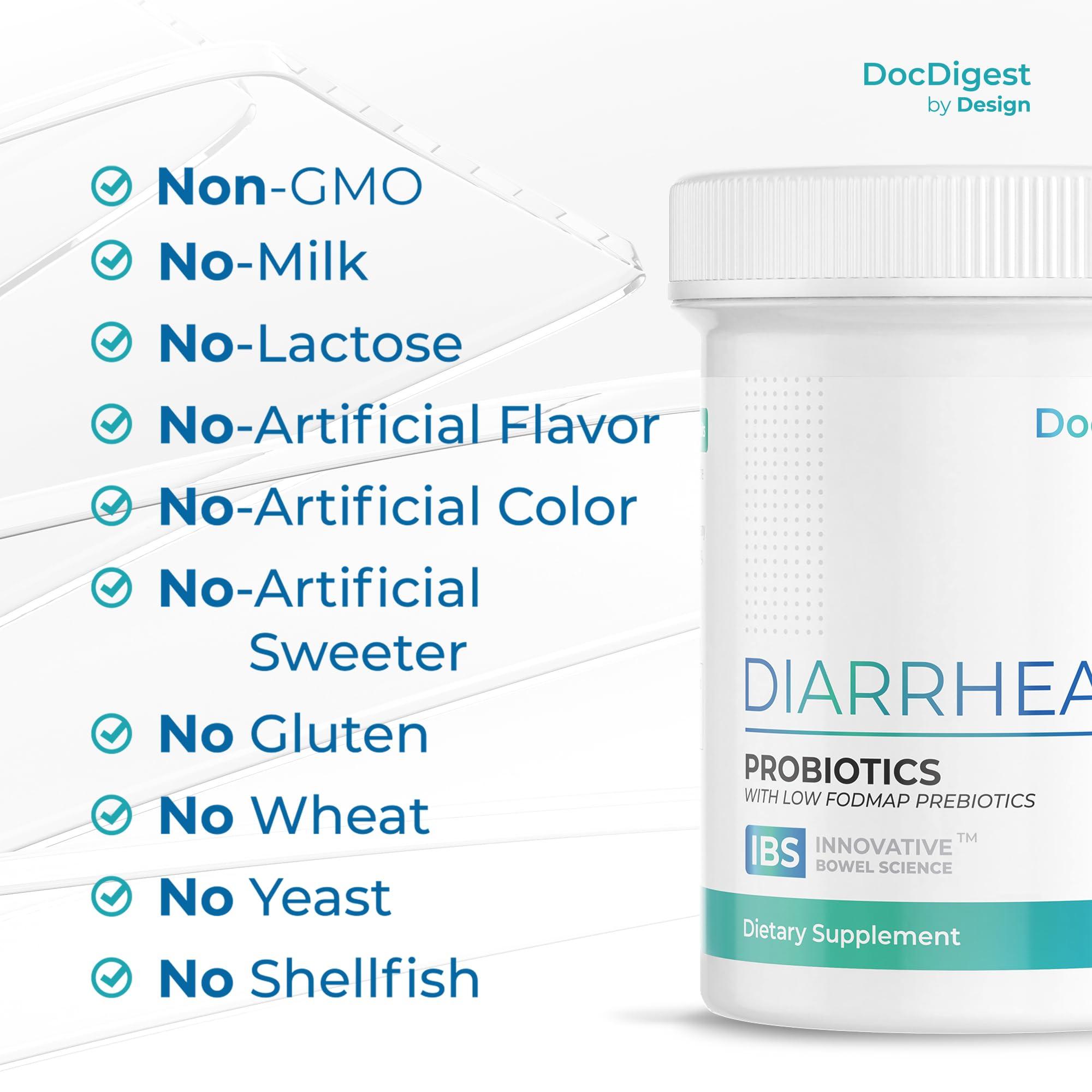DocDigest by Design IBS Anti Diarrhea Probiotic for Diarrhea Relief and IBS-D - Clinically Studied Antidiarrheal Pills for Long-Term Comfort - Diarrhea Medication for Adults - Specialized IBS Supplement and Medicine