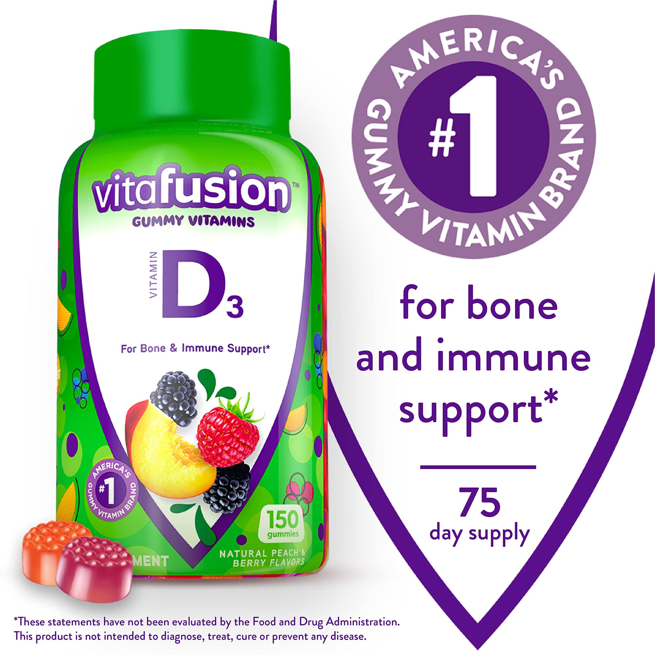 Vitafusion Vitafusion Extra Strength Vitamin B12 Gummy Vitamins for Energy Metabolism Support and Nervous System Health Support & Vitamin D3 Gummy Vitamins for Bone and Immune System Support