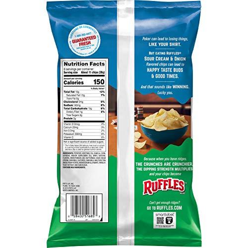 Ruffles Ruffles Potato Chips, Sour Cream & Onion, 8oz Bag