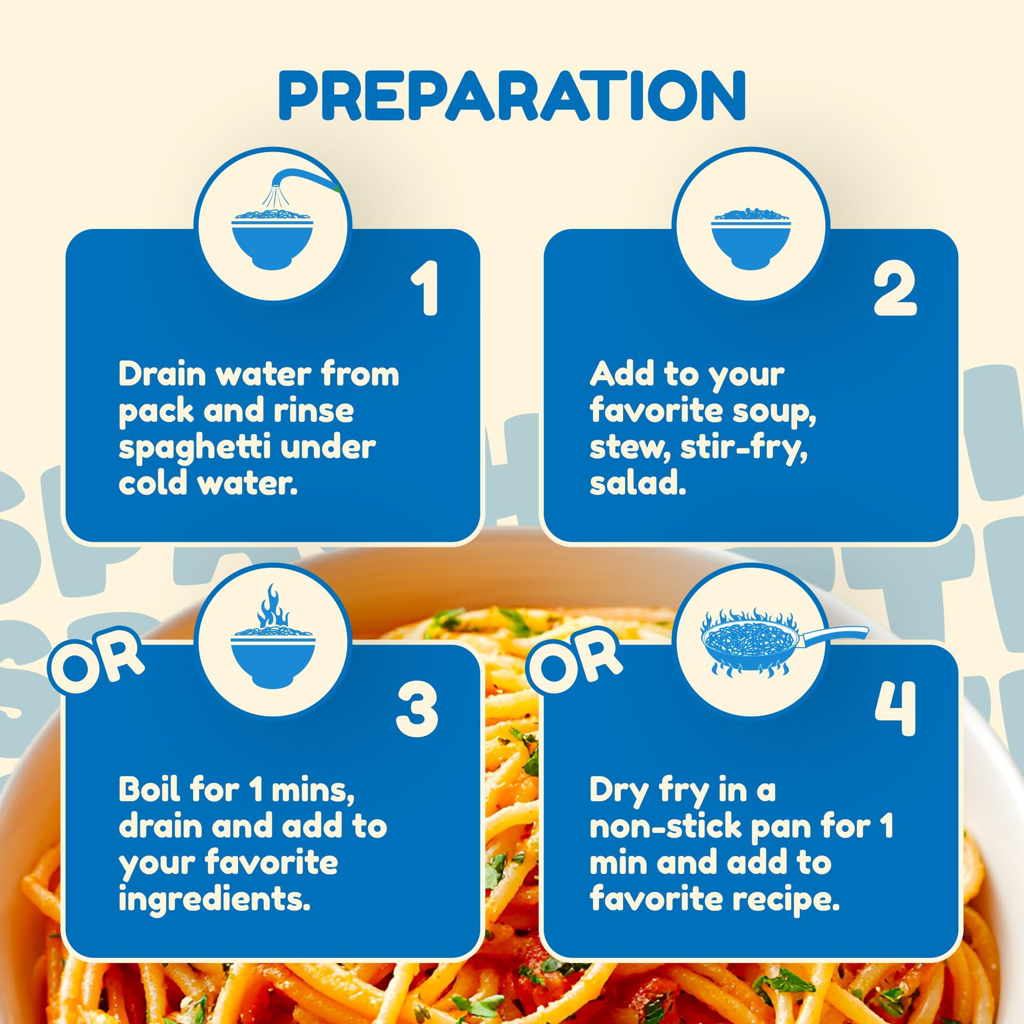 Better Than Noodles Better Than Pasta Spaghetti - Certified USDA Organic, Vegan, Gluten-Free, Non-GMO, Konjac, ZERO Net Carbs, Paleo, Keto and Diabetic Friendly, Shirataki, Fully Cooked, Low Calorie, 14 Ounces (6 Pack)