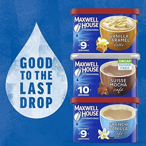 MAXWELL HOUSE Maxwell House International Vanilla Caramel Latte Caf-Style Instant Coffee Beverage Mix (8.7 oz Canister)