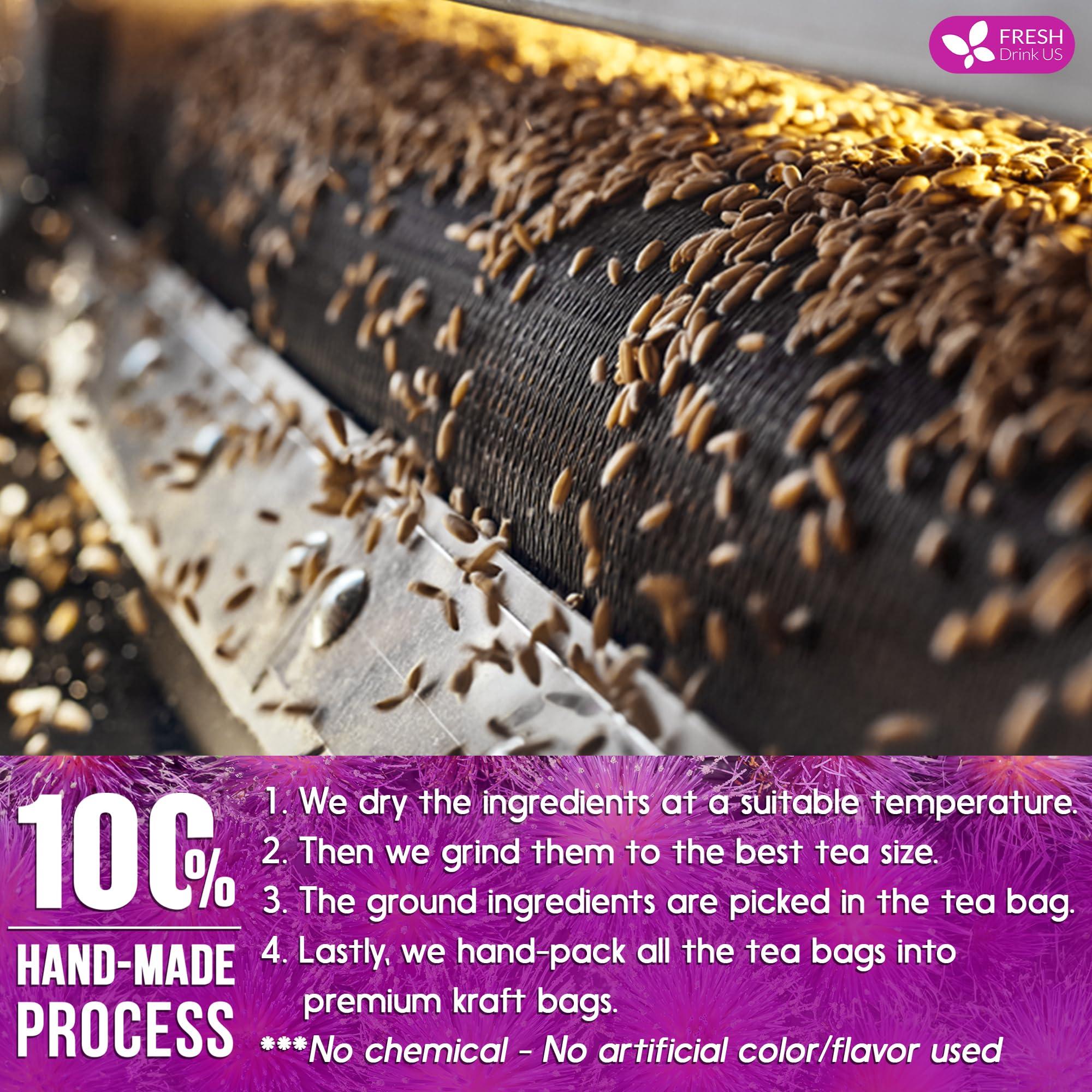 FRESHDRINKUS FreshDrinkUS, Premium 30 Milk Thistle Tea Bags, 100% Natural & Pure from Milk Thistle Seeds. Milk Thistle Seed Herbal Tea. Made with Natural Material Tea Bags. No Sugar, No Caffeine, No Gluten, Vegan.