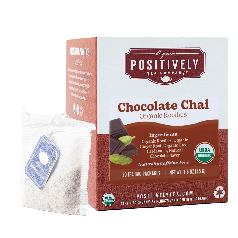 Organic Positively Tea Company Organic Positively Tea Company, Rooibos Chocolate Chai Tea Bags, 20 Count