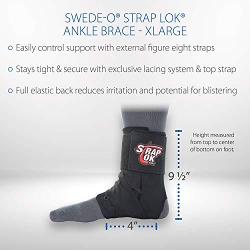 Swede-O Swede-O Strap Lok Ankle Brace, Black, X-Large