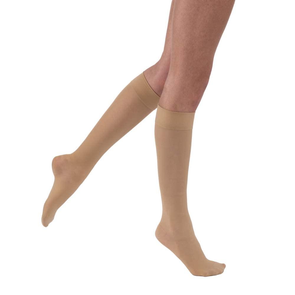 JOBST JOBST UltraSheer Compression Stockings, 15-20 mmHg, Knee High, Closed Toe, Natural, Large Full Calf