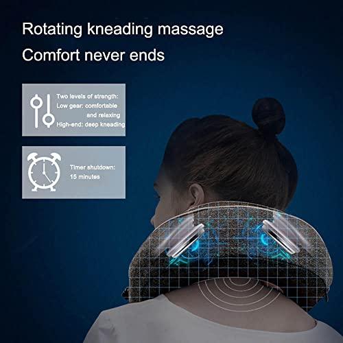KDFJ KDFJ U-shaped Inflatable Massage Pillow, Multifunctional Neck Protector, Cervical Massager, Head Health Massage Pillow-Yellow