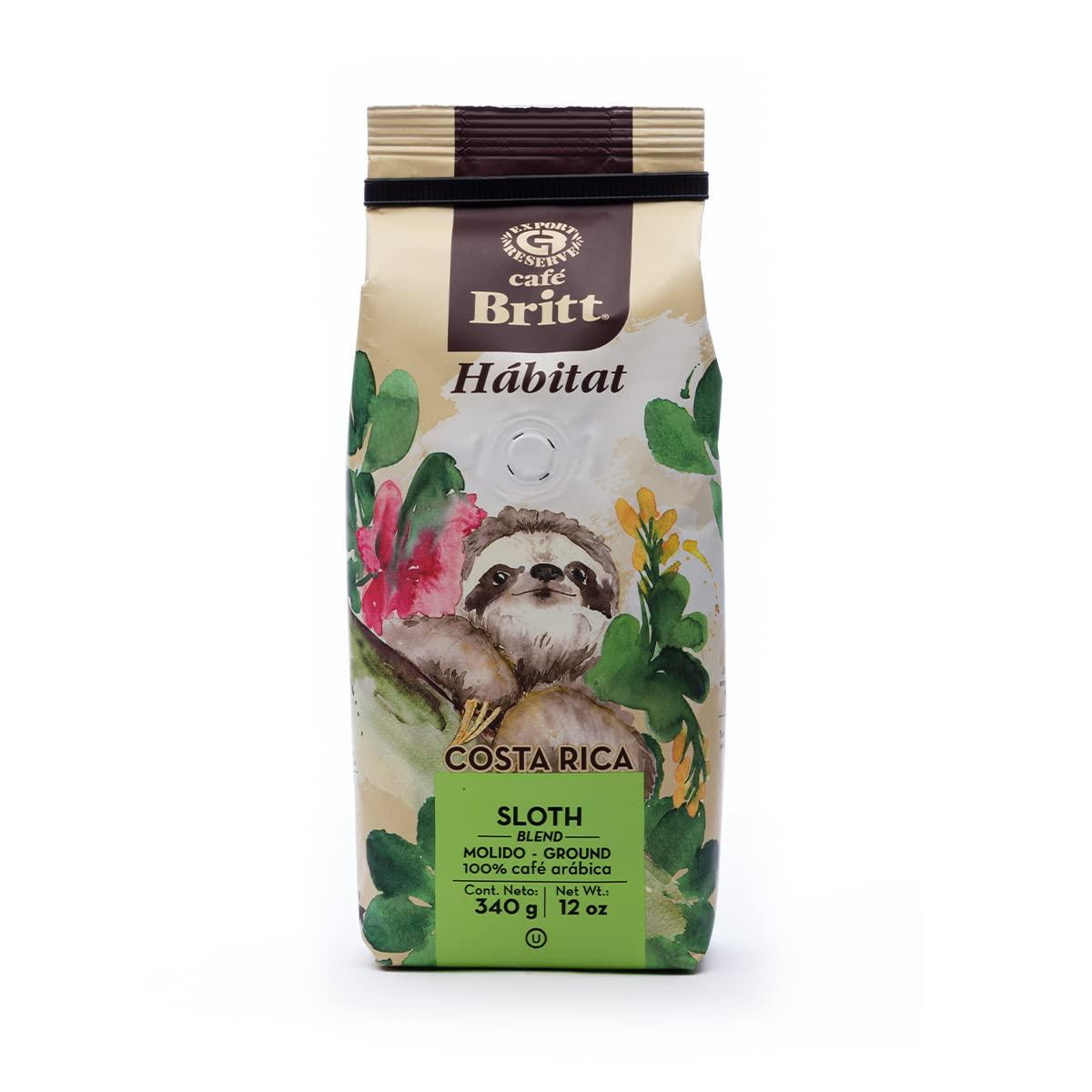 Cafe Britt Café Britt® - Costa Rican Habitat Sloth Coffee (12 oz.) (3-Pack) - Ground, Arabica Coffee, Kosher, Gluten Free, 100% Gourmet & Medium Light Roast