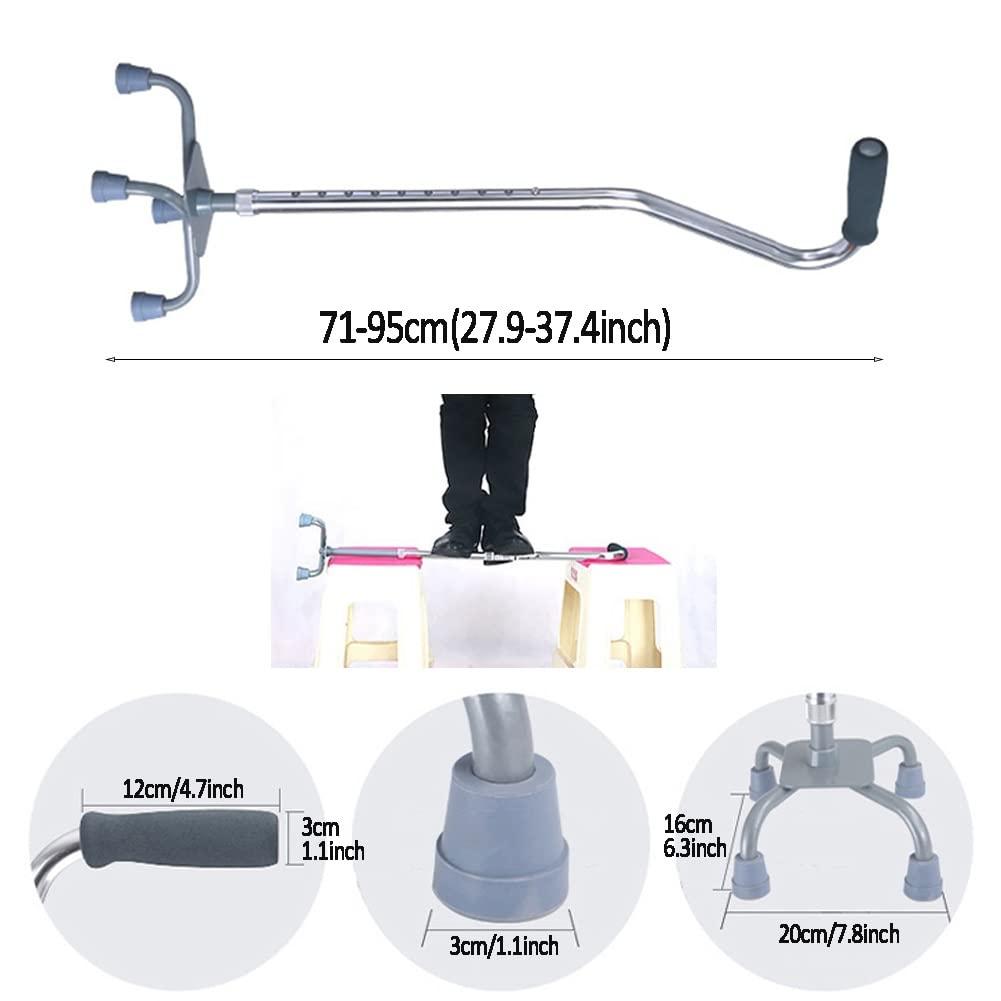 YKNAG Direct Store Quad Cane with 4-Pronged Base for Extra Stability, Walking Sticks for Seniors, Foam Padded Offset Handle, 1 Unit