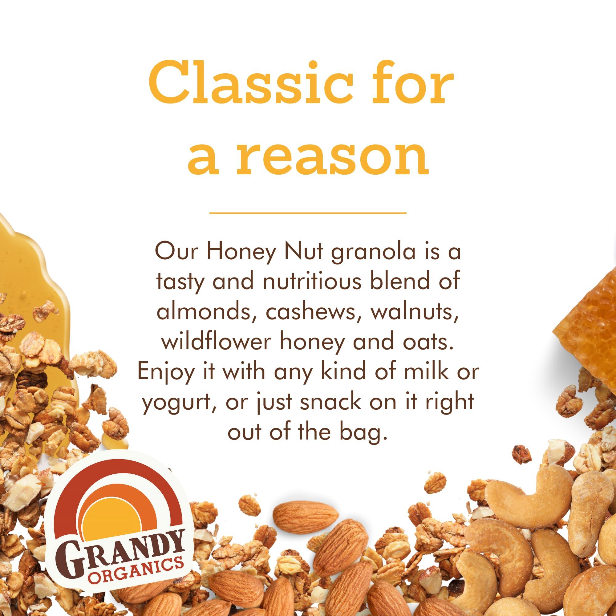 Grandy Organics Grandy Organics Honey Nut Granola, 10 Pound Bulk Bag, Certified Organic, Gluten Free, Non-GMO, Kosher, Plant Based Protein Granola