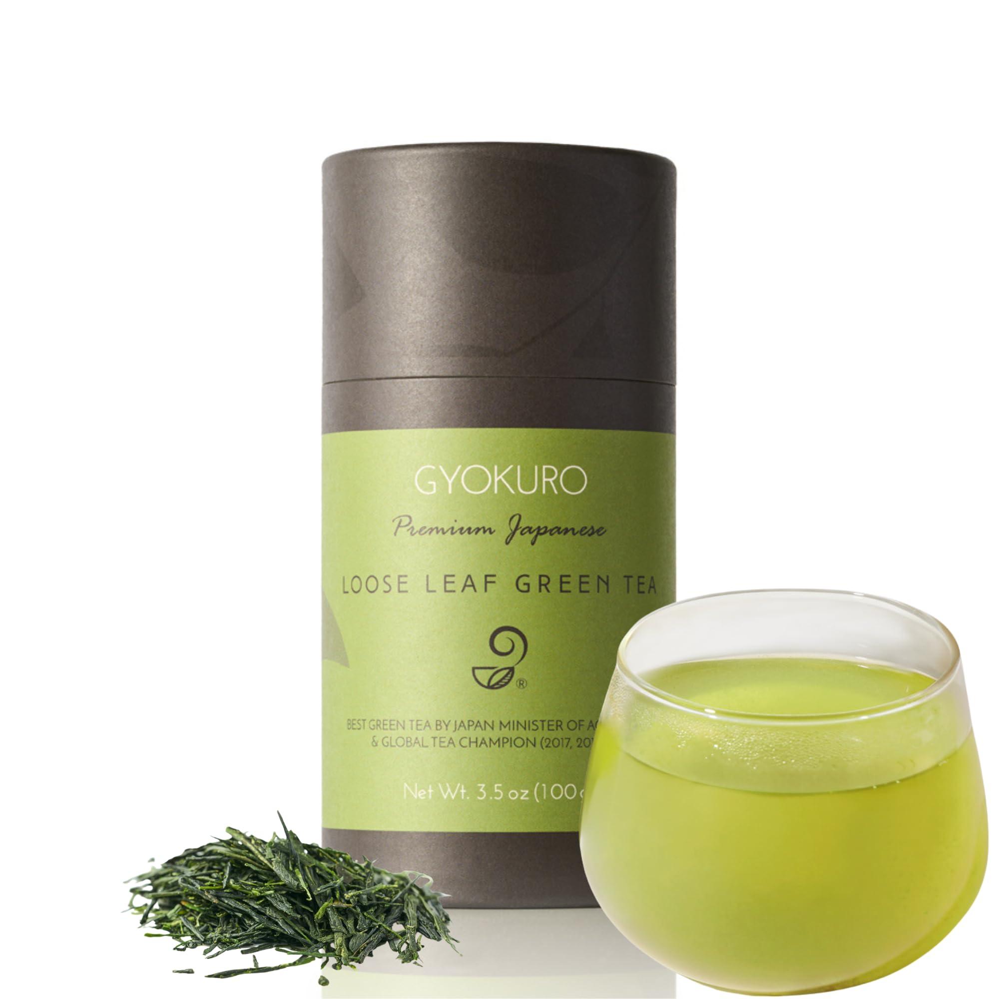 JAPANESE GREEN TEA CO. HARVESTED WITH IN JAPAN Japanese Green Tea Co. Gyokuro Premium Loose Leaf Green Tea - 3.5 Oz (100g) Shaded Imperial Jade Drew Tea - Vegan and All-Natural Sencha Japanese Tea