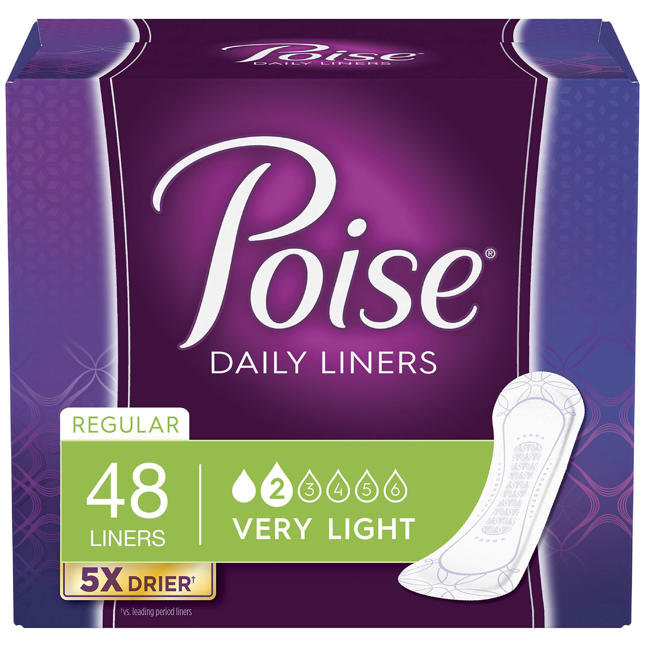 Poise Poise Incontinence Panty Liners, Very Light Absorbency, Regular, 48 Count