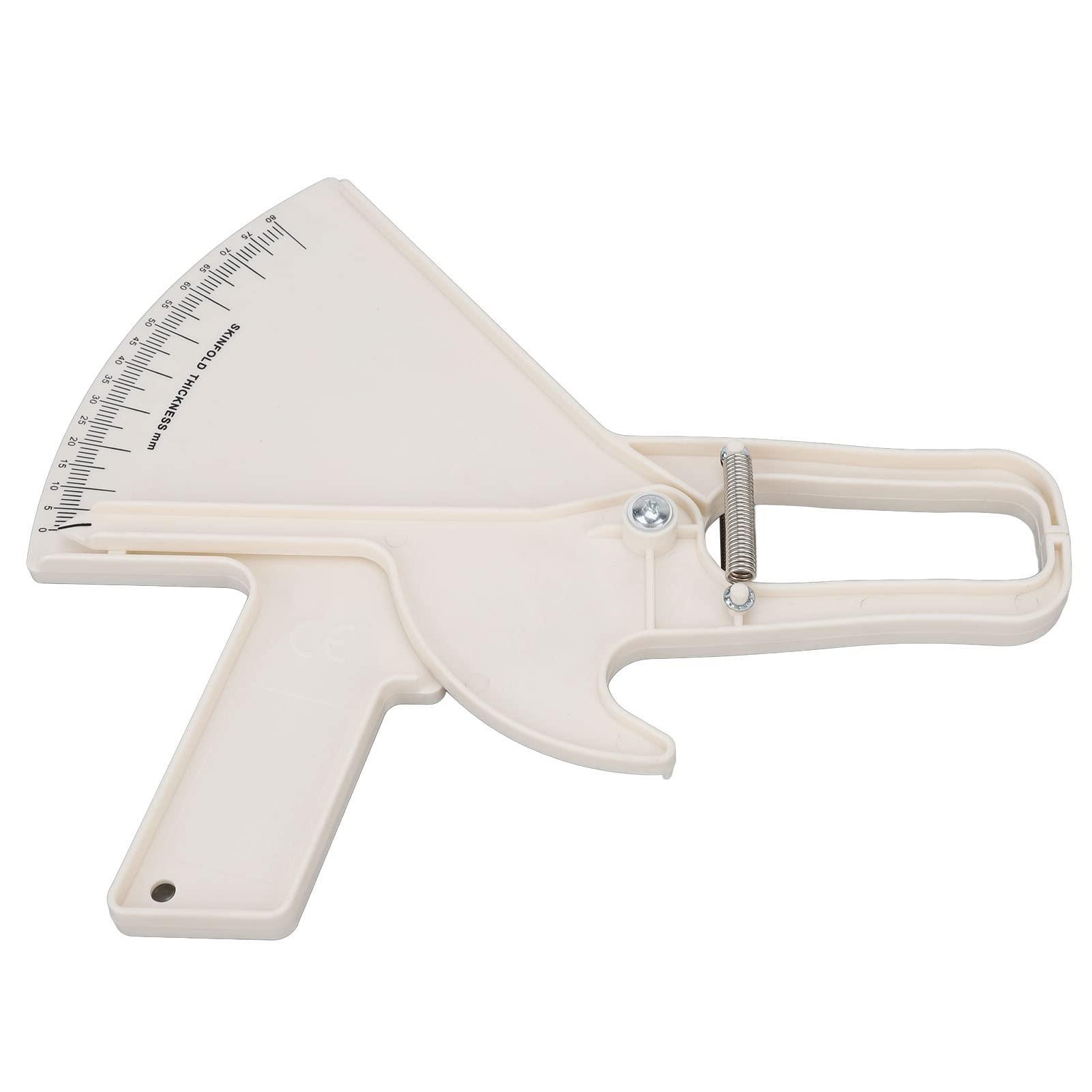 ZJchao Body Fat Caliper, Professional Double Spring Skinfold Calipers and Body Fat Tape Measure Tool for Accurately Measuring BMI Skin Fold Fitness(White)