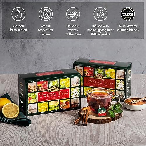 Ahmad Tea Ahmad Tea Variety Gift Box, 60 Foil Enveloped Teabags, Twelve Teas, 1 Count