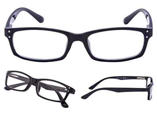 LUR READING GLASSES 3 pack Readers (Black, 3.50)