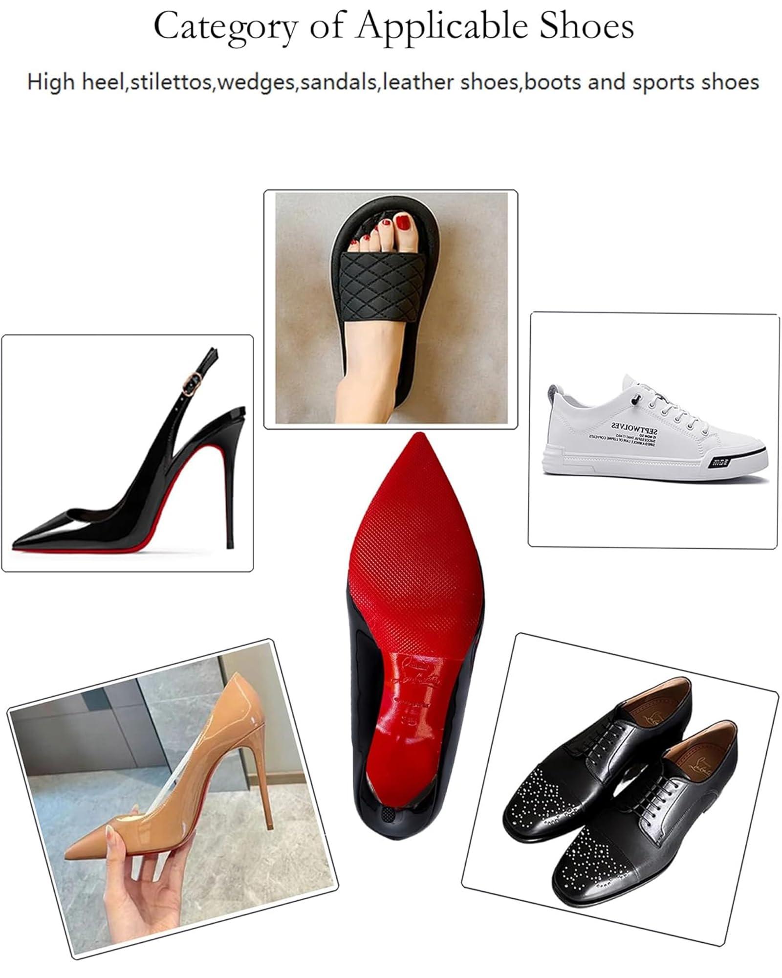 CZBYXA12 CZBYXA12 Red Bottom Shoe Protector,Self-Adhesive Red Bottoms Sole Protector Compatible with Christian Louboutin High Heels,Gel Red Bottom Protectors for Men Womens(6\"x4\" Red-2Pairs)