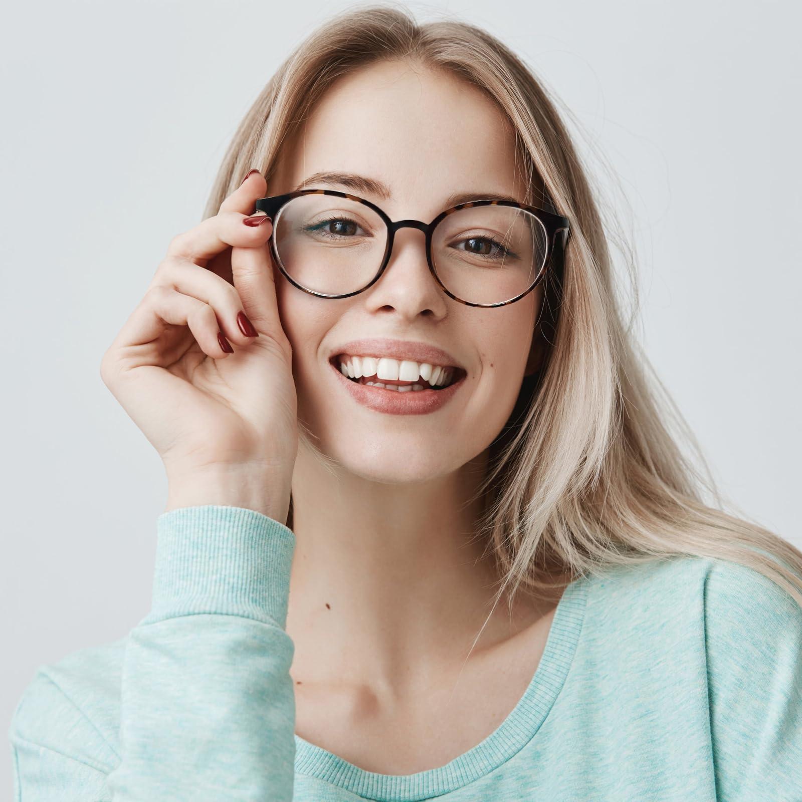 ZanyLen ZanyLen BlueLight Glasses, Women and Men ComputerGlasses Anti-Glare/Anti-UV/Relieve Eye Strain/Minimize Headache/Improve Night Sleep, Lightweight TR90 Round Tortoise shell Eyeglasses