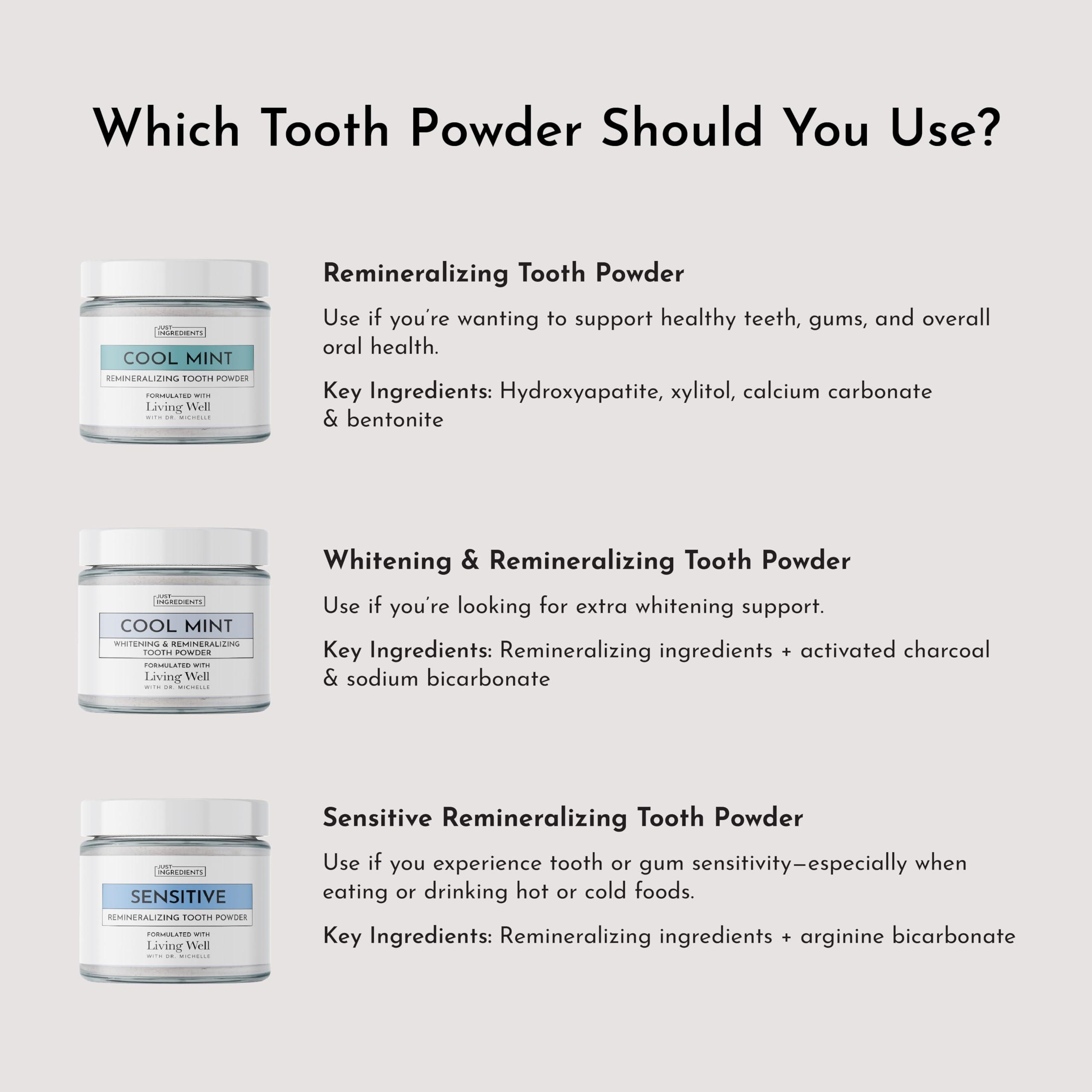 Living Well with Dr. Michelle Living Well with Dr. Michelle Remineralizing Tooth Powder | Fluoride-Free Formula with Hydroxyapatite | Cavity Prevention & Remineralization | Safe & Clean Ingredients | Cool Mint Flavor