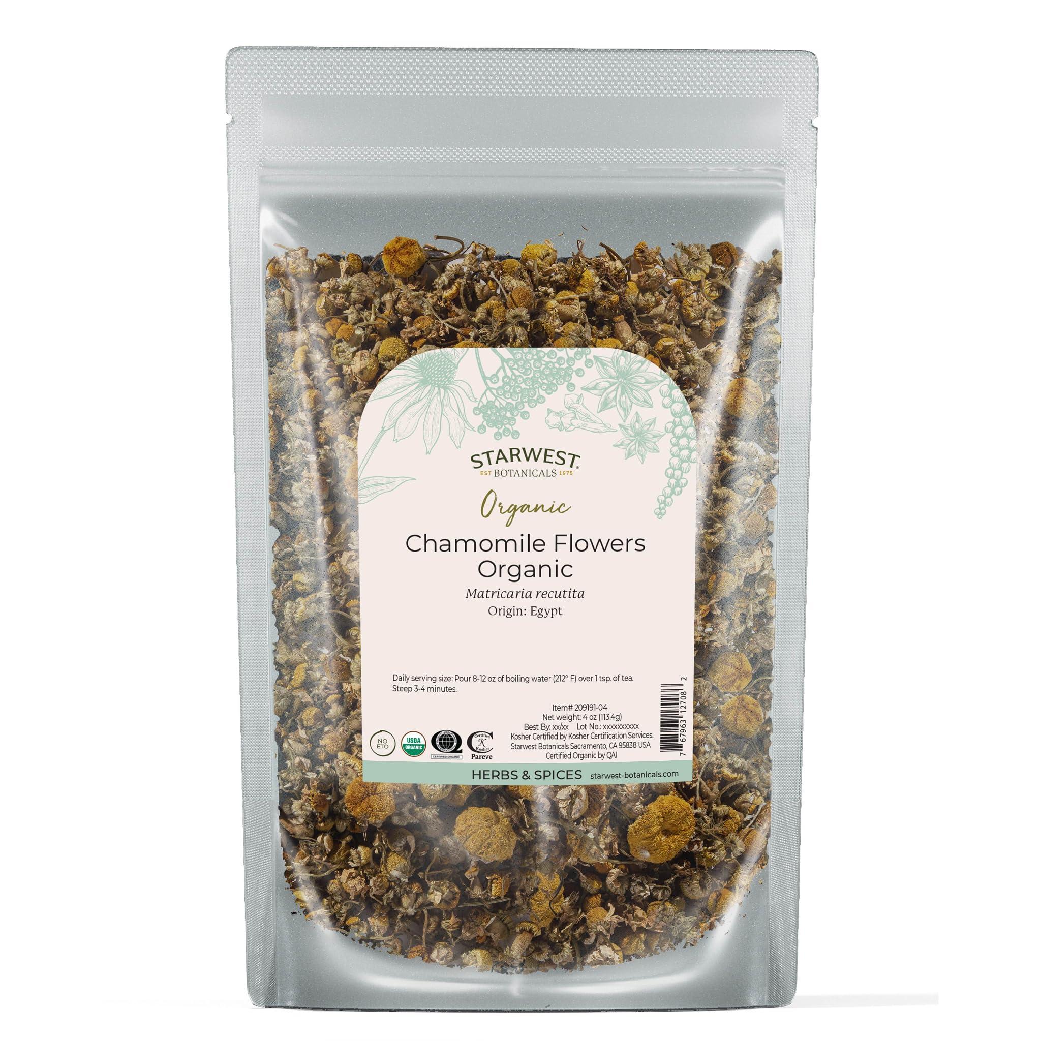Starwest Botanicals Starwest Botanicals Organic Chamomile Flower Whole (Egypt), 4 Ounces