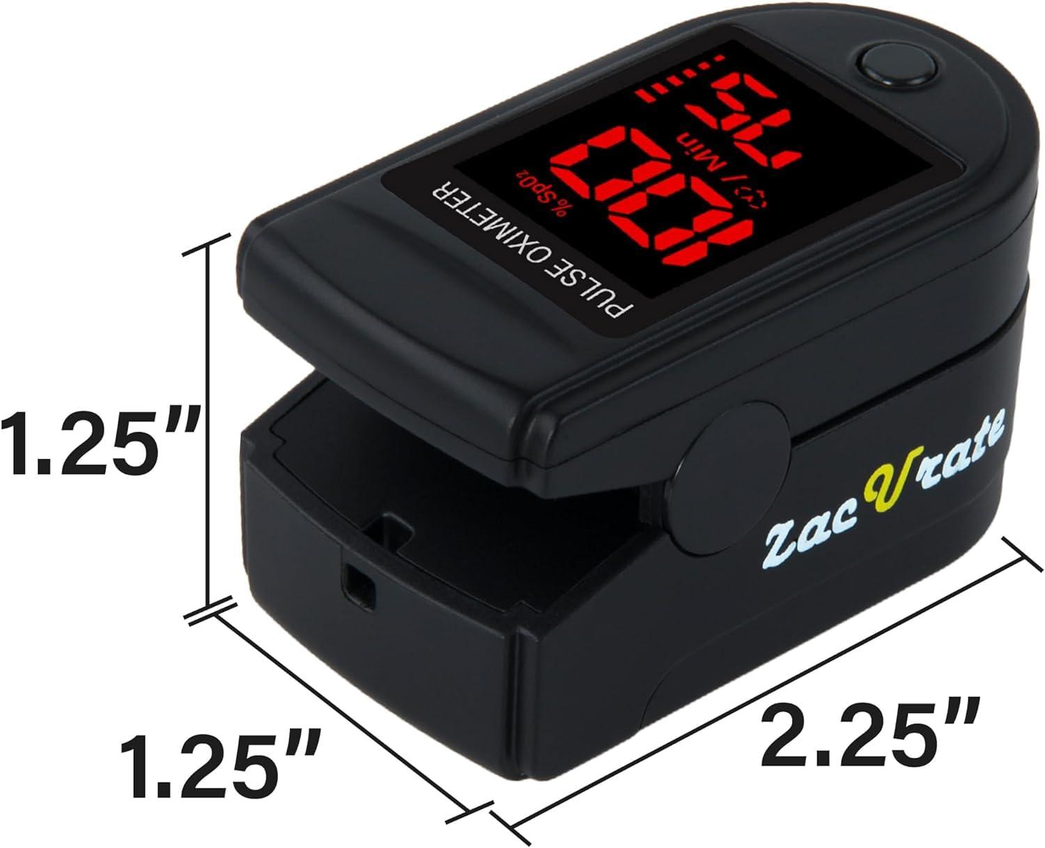 Zacurate Zacurate Pro Series 500DL Fingertip Pulse Oximeter Blood Oxygen Saturation Monitor with Silicone Cover, Batteries and Lanyard (Royal Black)