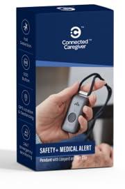 Connected Caregiver Safety+ 4G Medical Alert System: Fall Detection, GPS Location, 24/7 Monitoring, Mobile Caregiver App, Small, Lightweight-Call to Activate Wireless Call Button, Personal Safety, Wearable Panic Button