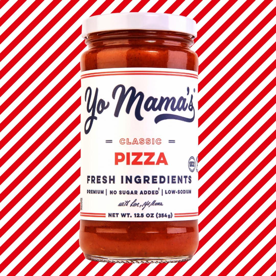 Yo Mama’s Foods Yo Mama\'s Foods Keto Classic Pizza Sauce Pack of (2) - Vegan, No Sugar Added, Low Carb, Low Sodium, Gluten Free, Paleo, and Made with Fresh Non-GMO Tomatoes!