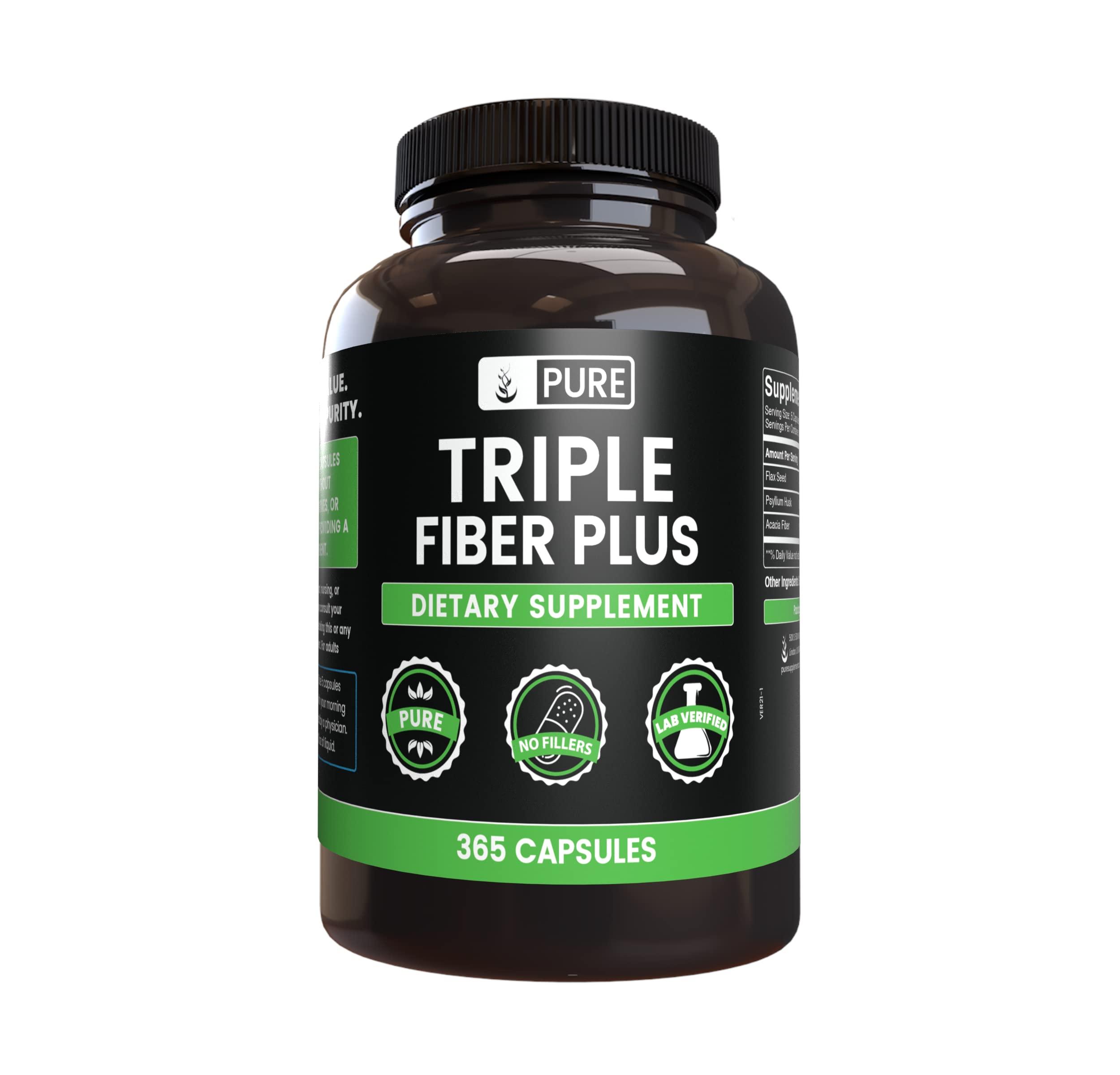 PURE ORIGINAL INGREDIENTS Pure Original Ingredients Triple Fiber (365 Capsules) No Magnesium Or Rice Fillers, Always Pure, Lab Verified