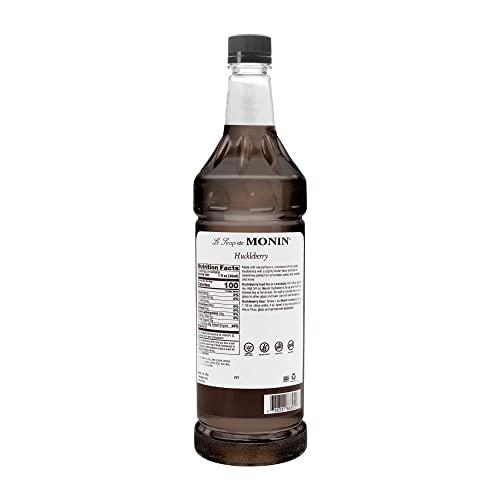 DIREARY Monin Flavored Syrup,Huckleberry, 33.8-Ounce Plastic Bottle (1 Liter)