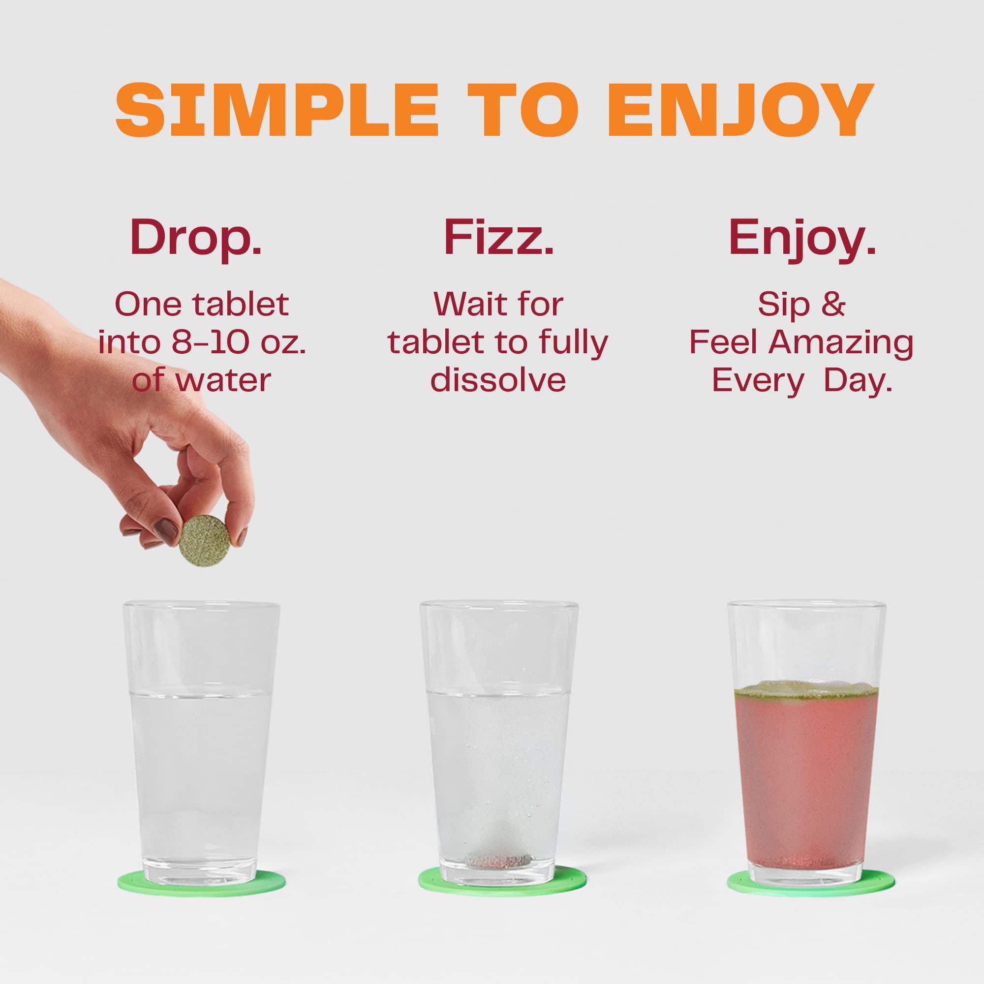 Amazing Grass Amazing Grass Fizzy Green Tablets Energy Tropical: Greens + Green Tea Caffeine, Water Flavoring Tablet with Antioxidants, 10 Count (Pack of 6)