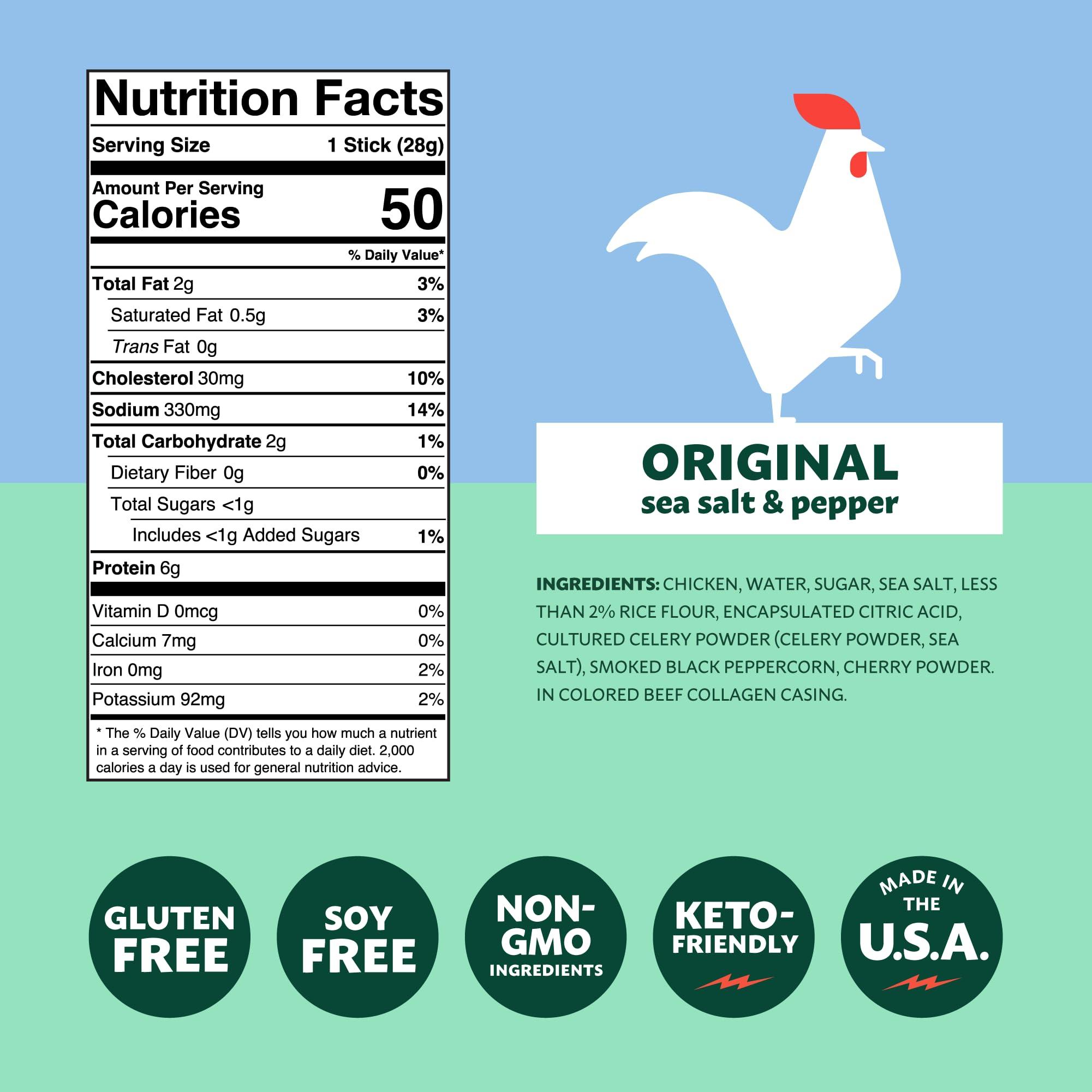 Mighty Spark Mighty Spark Chicken Snack Sticks Variety Pack - Original + Teriyaki - 6g of Protein, Gluten Free, Soy Free Jerky Sticks - High Protein Keto Snacks, Weight Watchers Approved Snacks - 24 ct