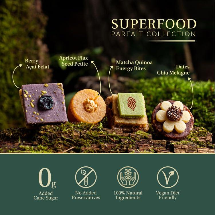 LAUMIÈRE GOURMET FRUITS Laumire Gourmet Fruits - Superfood Parfait Collection - Square (16 Pcs) - Healthy Gift Basket - Dried Fruit Gift Basket - No Added Sugar - Gluten Free - Vegan Gift Basket - Dried Fruit