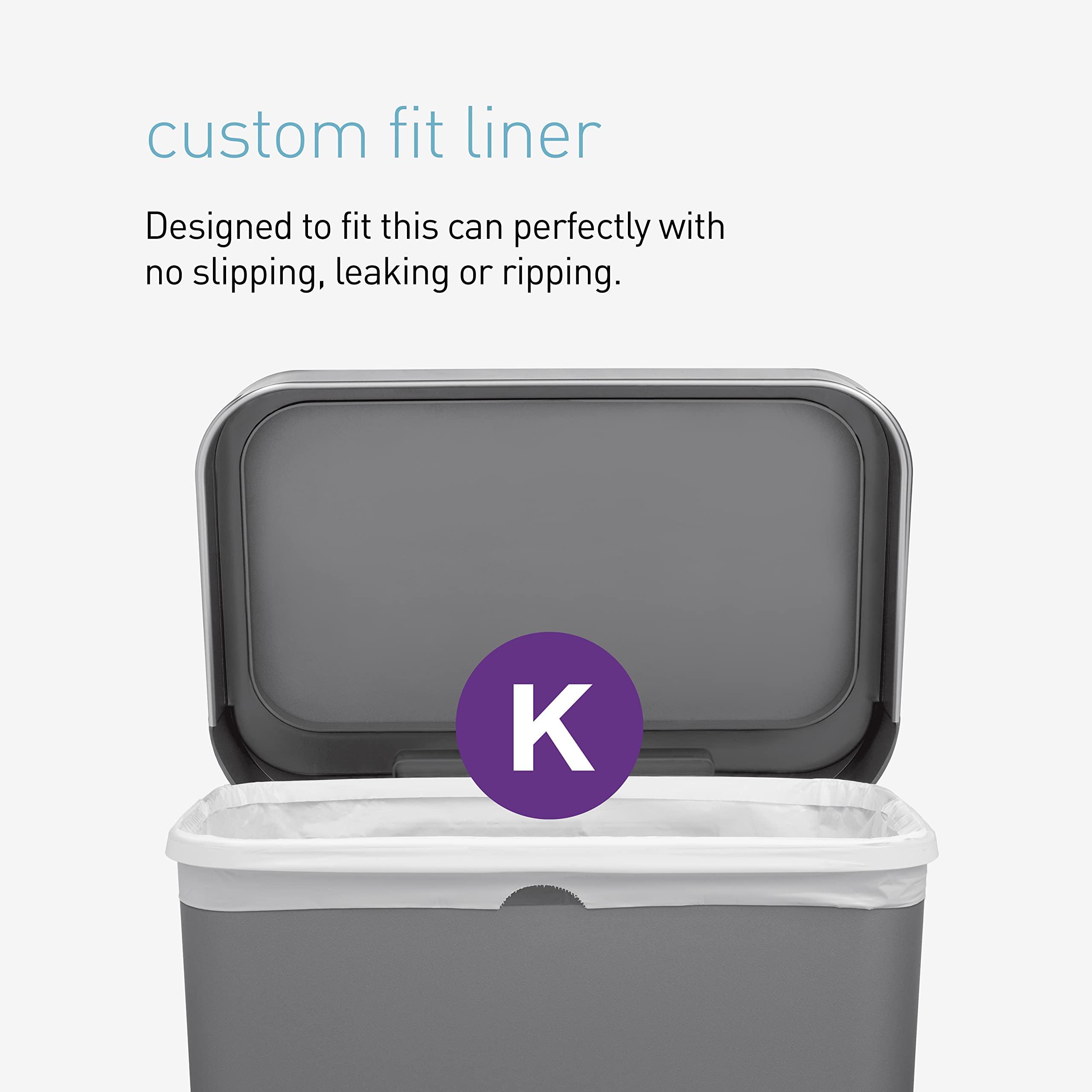 simplehuman simplehuman Code K 240 Count, Genuine Custom Fit Liners, Drawstring Trash Bags in Dispenser Packs, 35-45 Liter / 9-12 Gallon