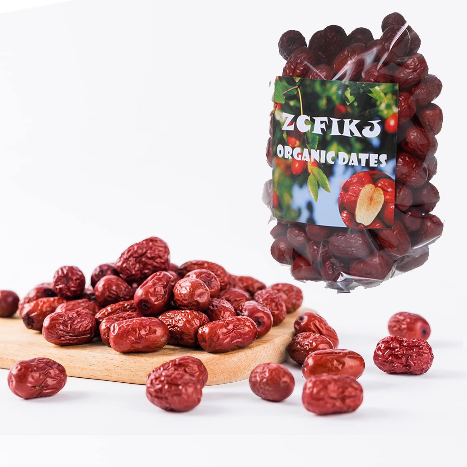 ZCFIKJ Jujube Date,Chinese Red Jujube Dates,Dried Red Date Jujubes 18 oz Organic Jujube All-Natural Non-GMO Red Dates 500g Healthy Dried Fruit