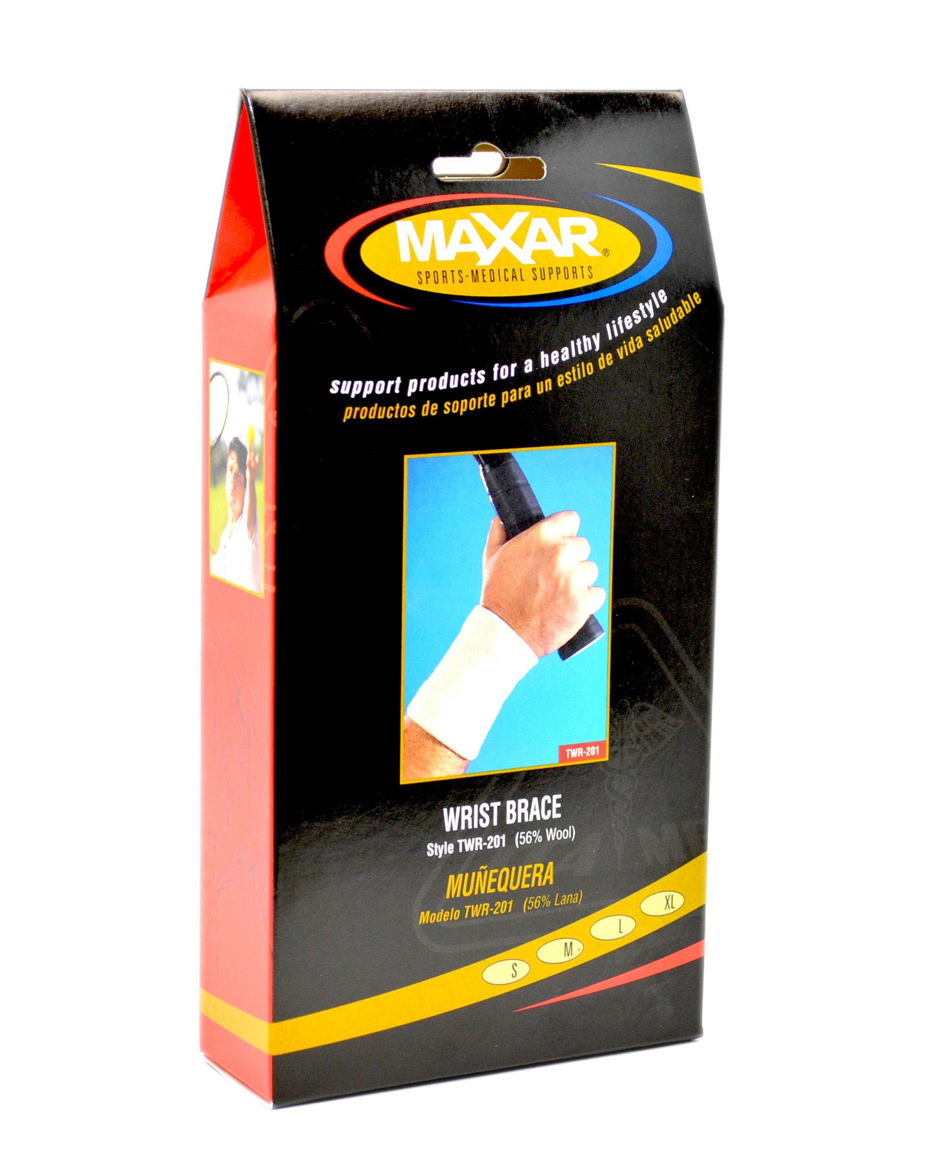 MAXAR MAXAR 56% Wool/Elastic Wrist Band for Men & Women - Soft & Breathable Wristband for Arthritis, Sprained, Strains & Wrist Injuries - Premium Wrist Compression Sleeve - Wrist Wrap for Sports Injuries