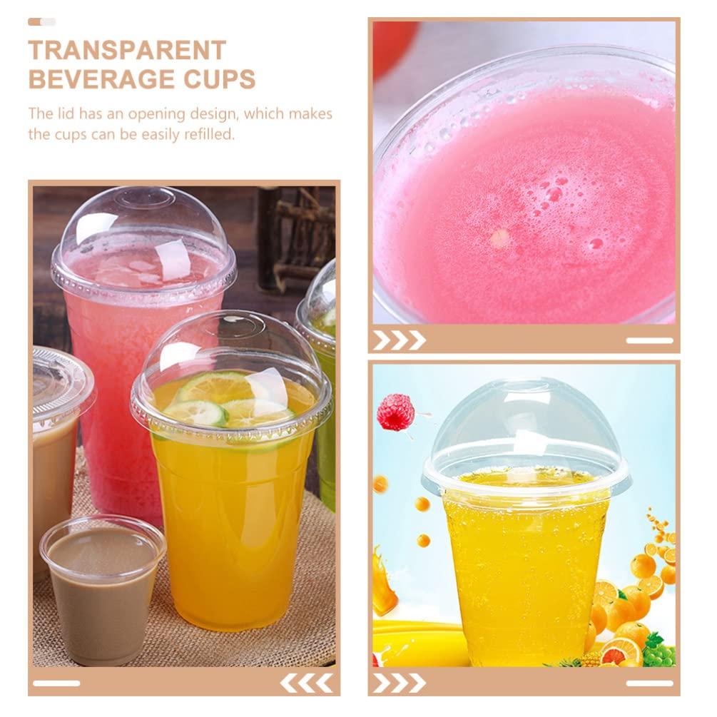 Hemoton 30 Sets Drink Juice Cup Lemonade Cups Beverage Package Cups Fruit Cups with Lid Juice Packing Cups Multi-Function Juice Cups Cold Drink Cups Transparent Beverage Cups