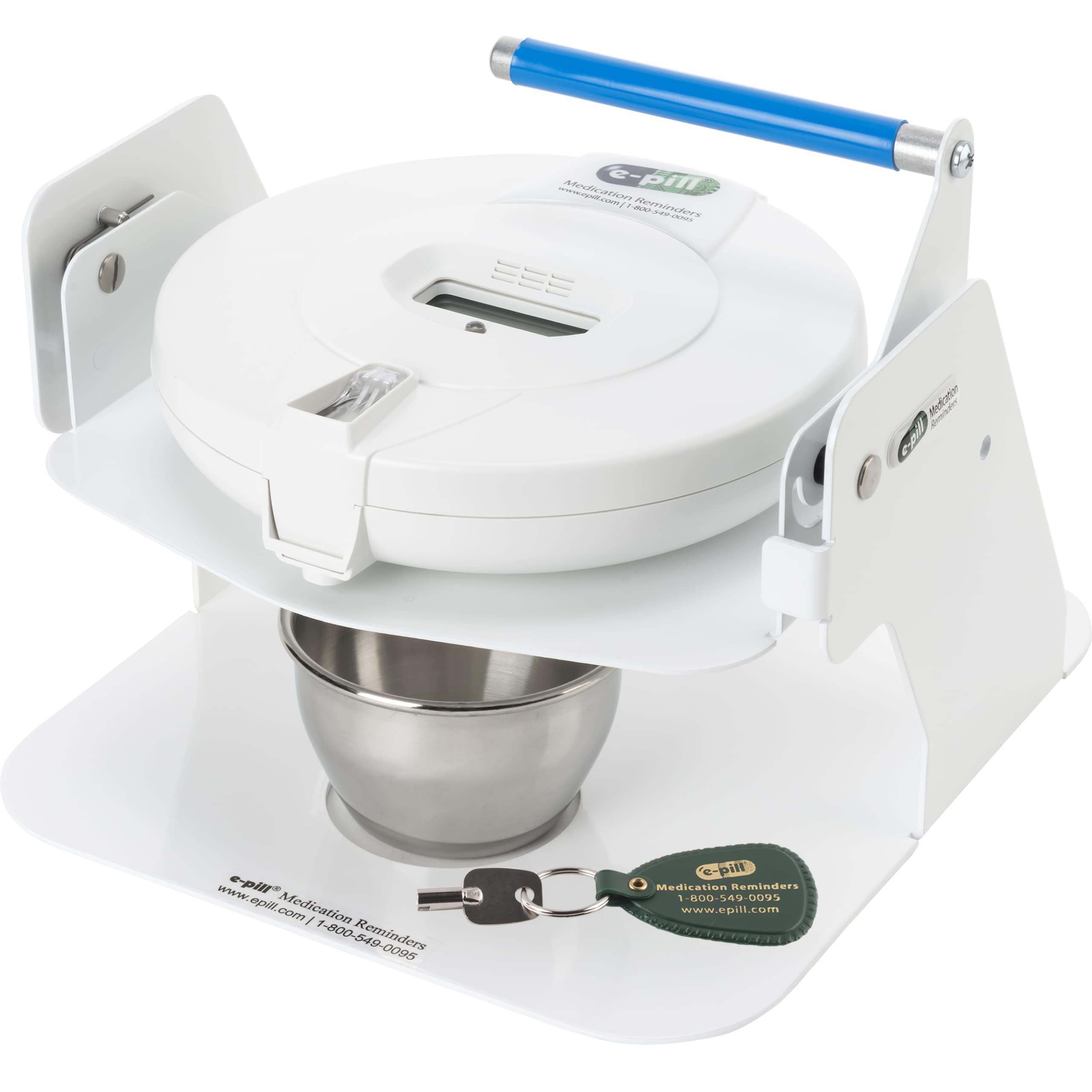 e-pill Medication Reminders e-Pill Station Pro - Advanced Locked Automatic Pill Dispenser - White Lid