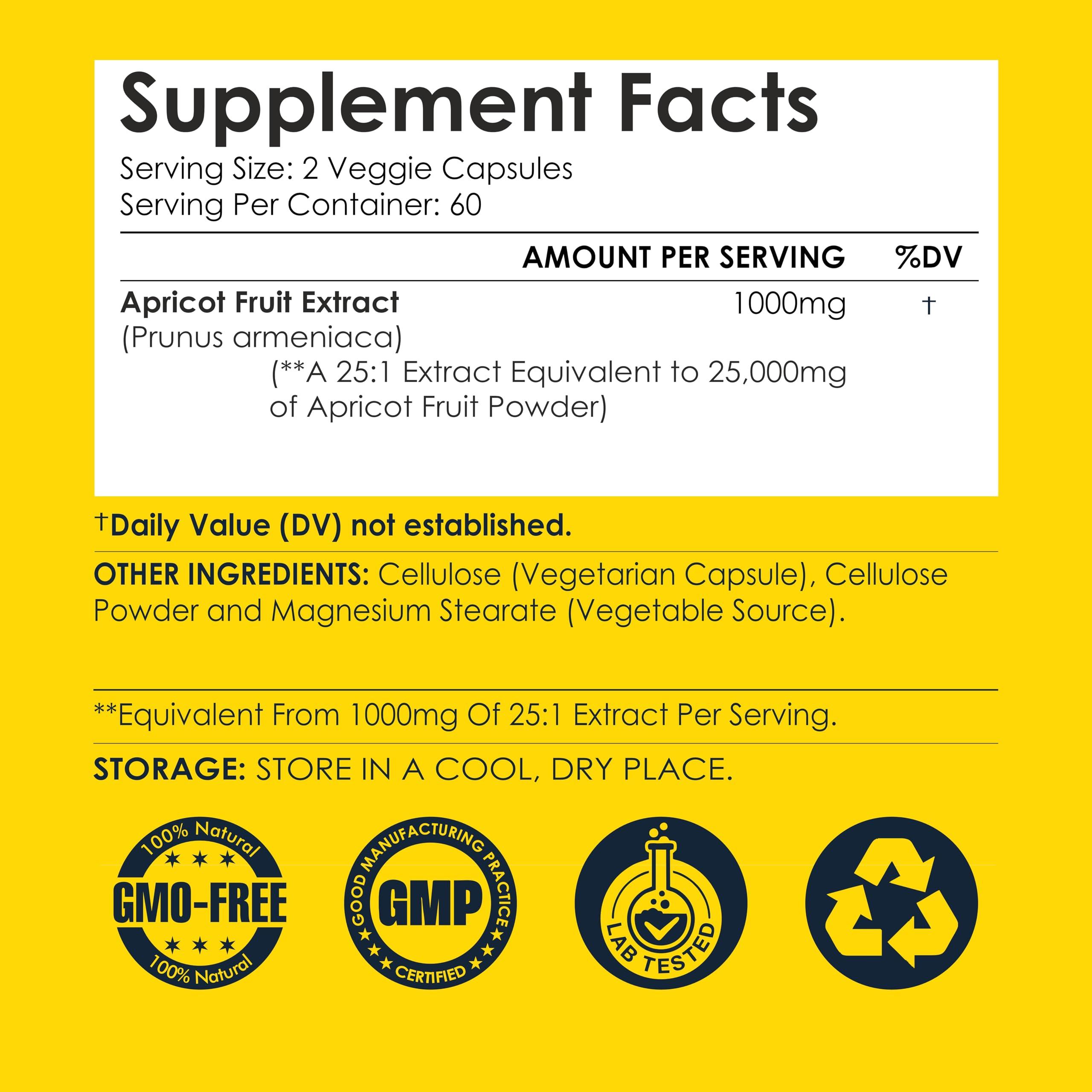 Ayorish Ayorish Apricot Capsule 15:1 (120 Veg Capsules) 1000 mg Serving