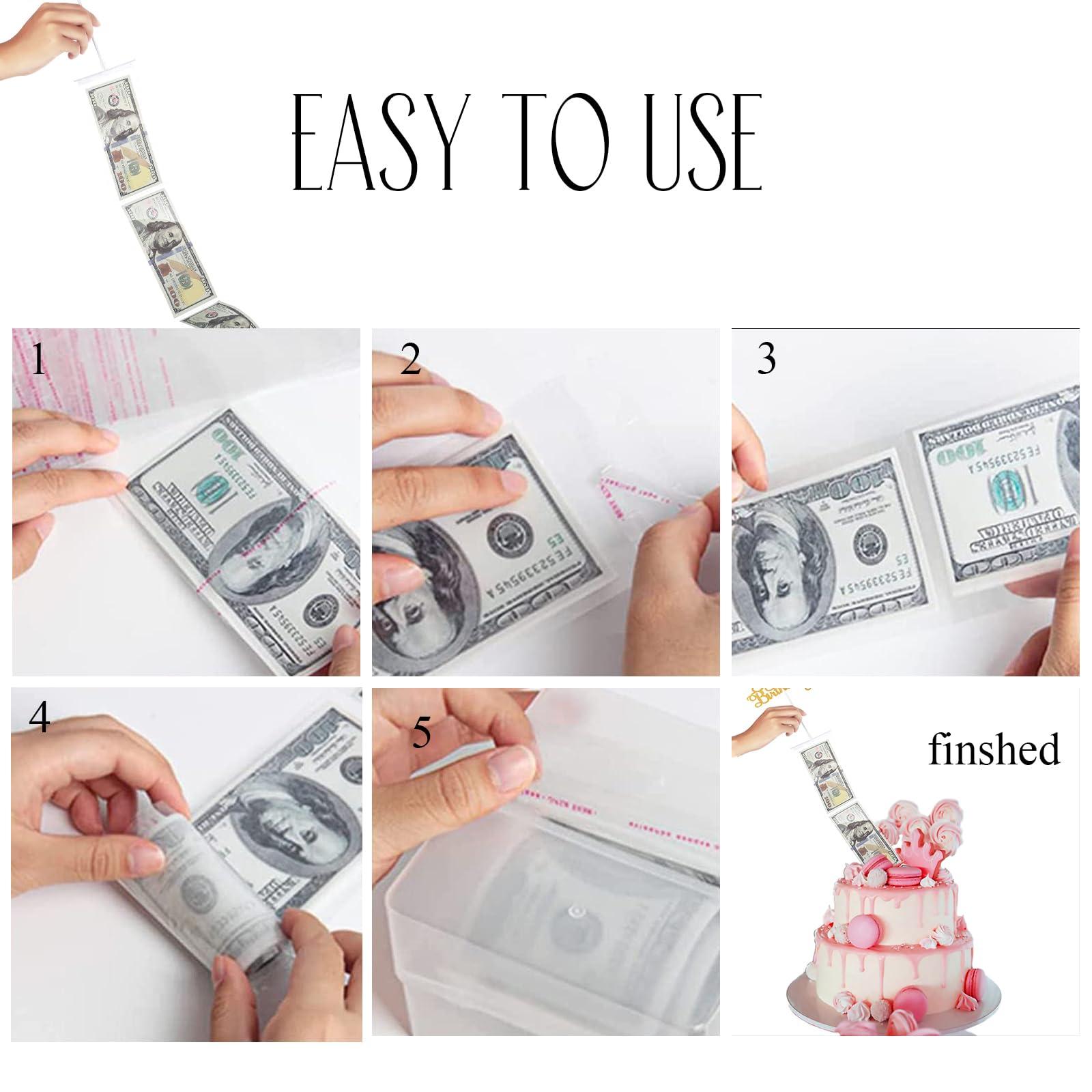 Gloreyan Gloreyan 100Pcs Cake Money Box Transparent Bags Adhesive Self-Sealing Resealable Bags Clear Plastic Bag for Christmas Birthday Wedding Party Supplies, 3.1 x7IN