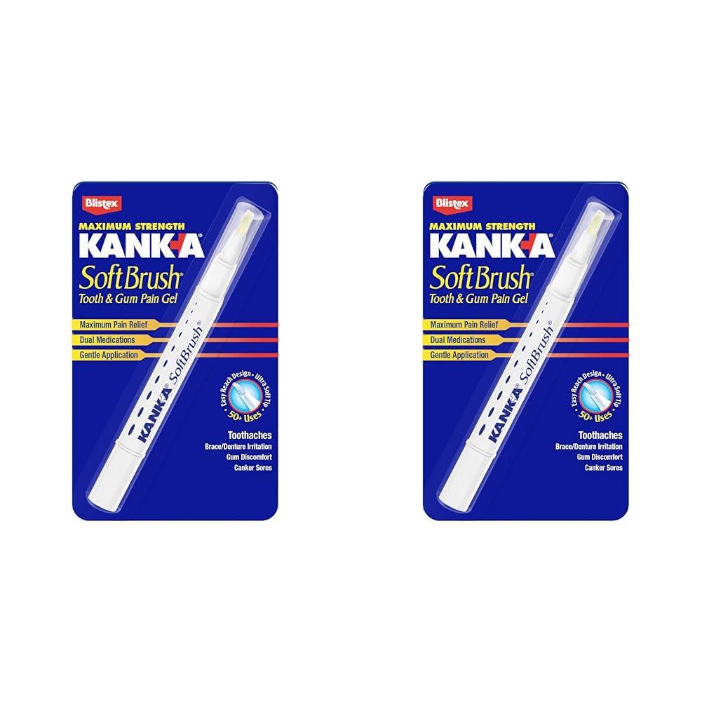 Kank-A Kank-A Soft Brush Tooth/Mouth Pain Gel, Professional Strength, 0.07 Ounce (Pack of 2)