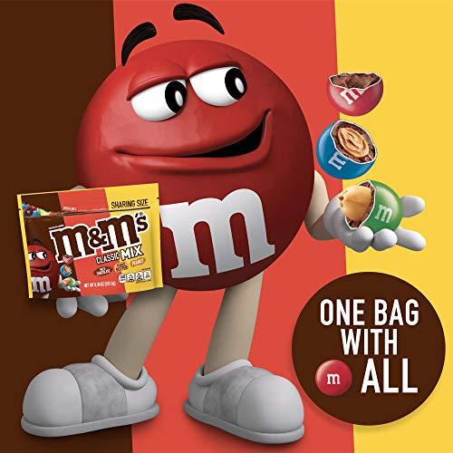M&M's M&M'S Classic Mix Chocolate Candy Sharing Size Bag, Milk Choc Peanut Butter&Peanut, 8.3 Ounce