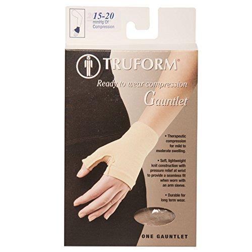 Truform Truform Lymphedema Compression Gauntlet, 15-20 mmHg Post Mastectomy Support, Beige, Small