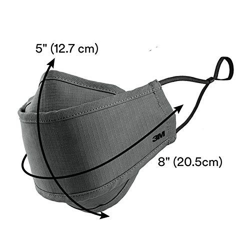 3M 3M Daily Face Mask, Reusable, Washable, Adjustable Ear Loops, Lightweight Cotton Fabric, 10 Pack, Gray