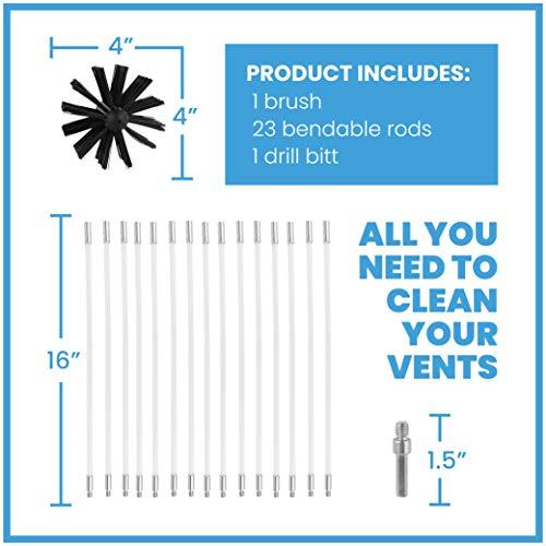 SP HOME GOODS The Professional Dryer Vent Cleaner Kit -(30-Feet) Innovative Lint Remover Reusable Strong Nylon| Flexible Lint Brush with Drill Attachment for Faster Cleaning