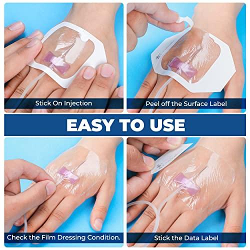 Sanitized Care Premium Transparent Film Dressing, 4\" x 4.75\" Pack of 50 Waterproof Wound Bandage for Post Surgical Shower or IV Shield, Clear Tattoo Aftercare Bandage & Adhesive Patches