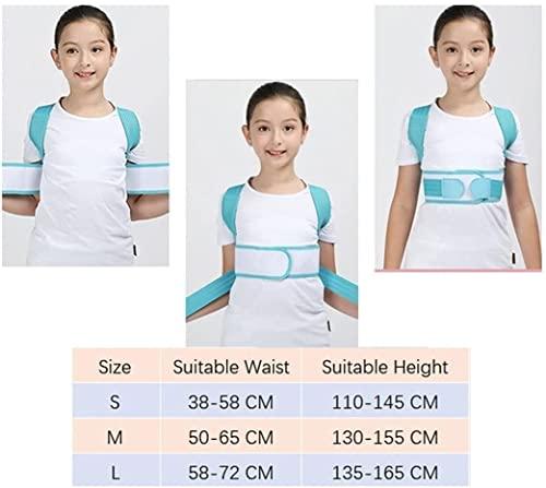 SJHY Posture Corrector Adjustable Kids Back Brace Children Upper Back Support Belt Orthopedic Corset Spine Lumbar Brace, Prevent Humpback Back Posture (Color : Blue, Size : Large)