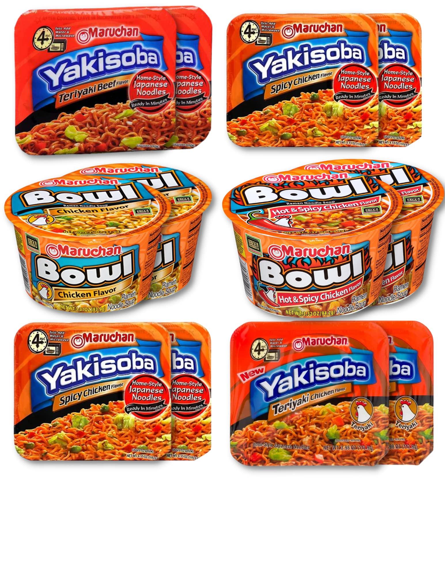 STK GOODS Maruchan Ramen Noodles | Yakisoba Bowls Variety (Pack of 12)