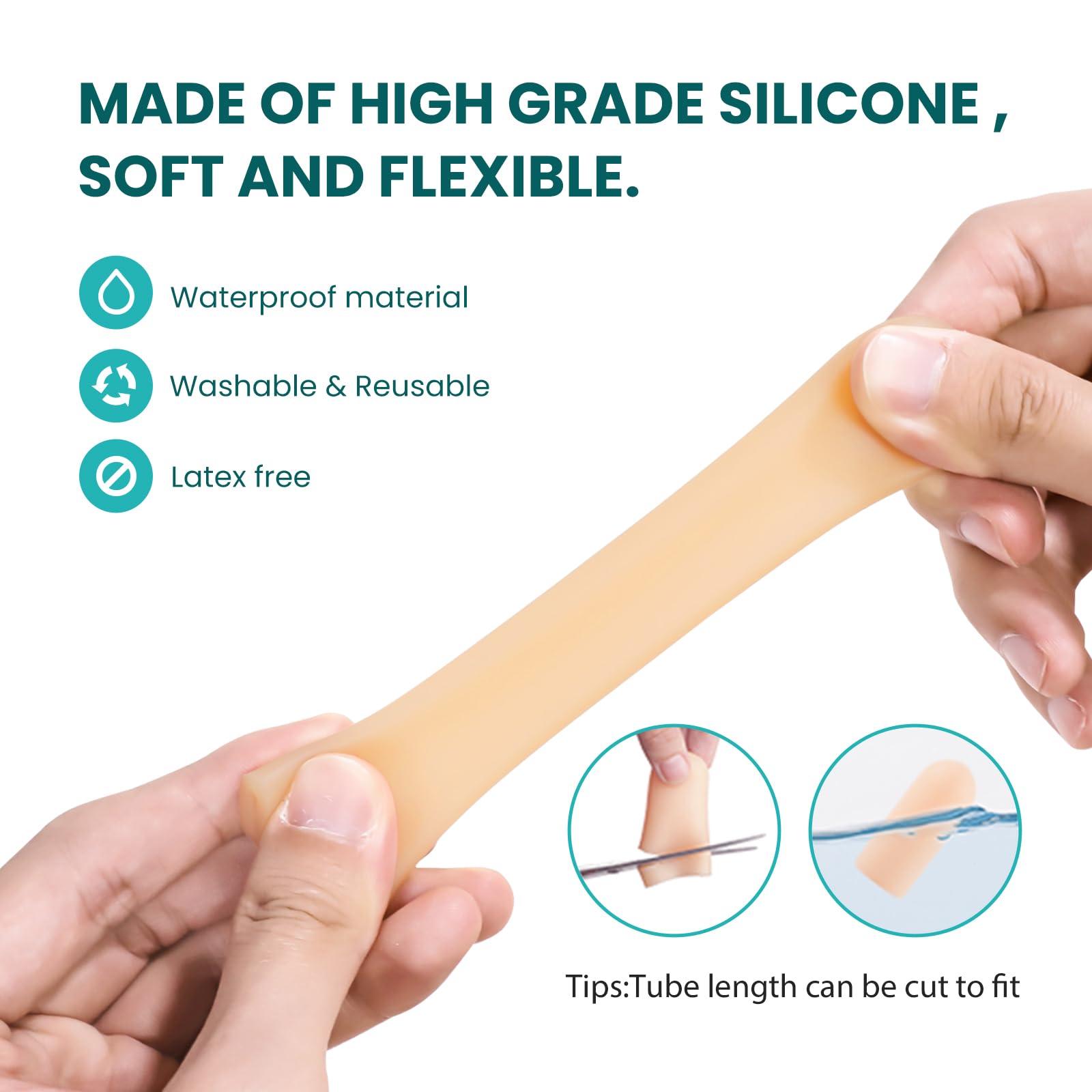 Promifun Promifun Silicone Toe Protectors,4 Pairs Soft Gel Toe Protectors for Men & Women-Toe Caps for Foot Pain Relief-Toe Sleeves for Ingrown Toenails, Corns, Calluses, Blisters(Skin Color+4S)